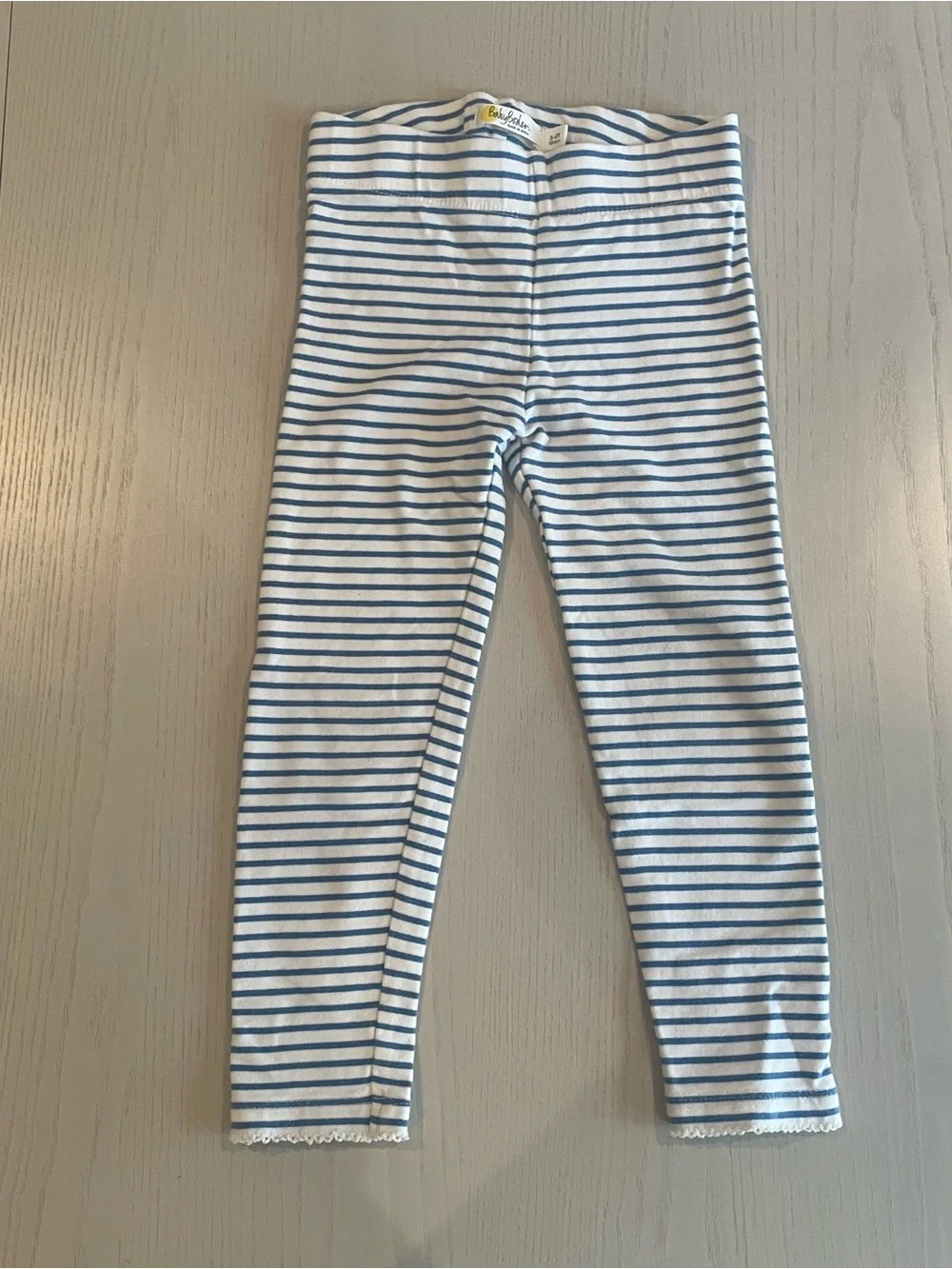 Mini Boden Striped Jersey Leggings - Size 3-4